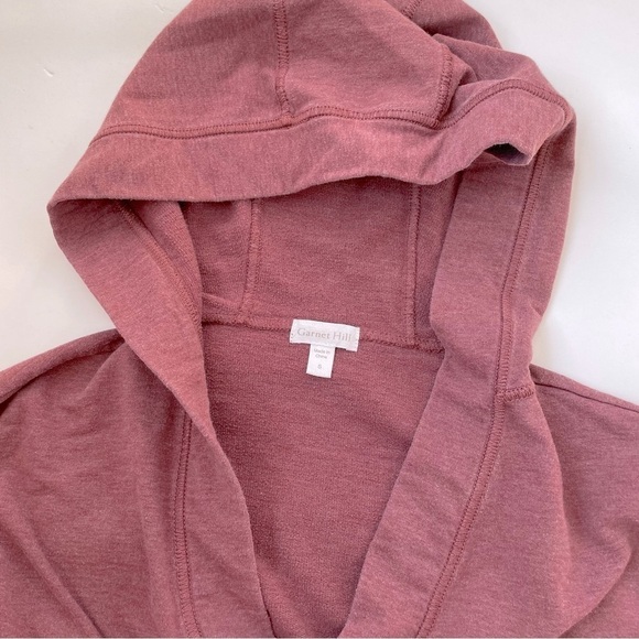 Garnet Hill Women's Dusty Red Favorite High-Low Hoodie Size Small - Picture 4 of 9